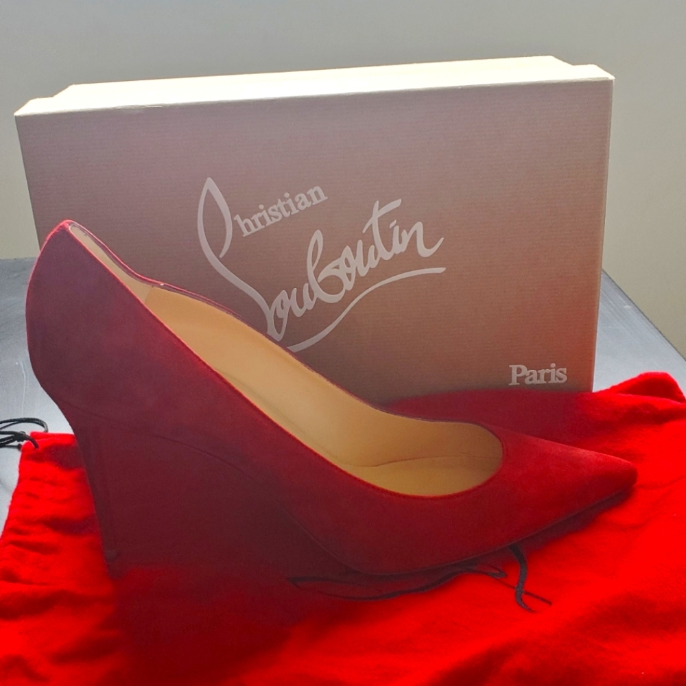 BRAND NEW DECOLLETE 554 85 CARMIN SUEDE - WOMEN SHOES - CHRISTIAN LOUBOUTIN